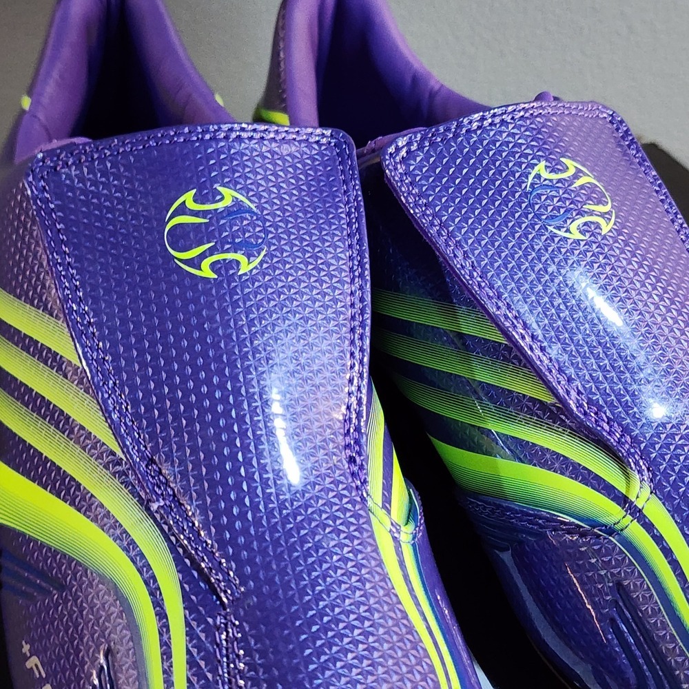 New Womens 8 Adidas Taekwondo F50 Purple Rush JR6025 Lucid Lemon NIB - Picture 9 of 12